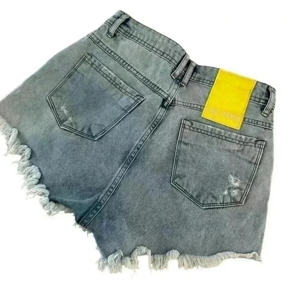 LANCA PERFUME NWOT Raw Hem High Ride W/Yellow Leather Logo Stitched On Sz 38/7 - Picture 5 of 13